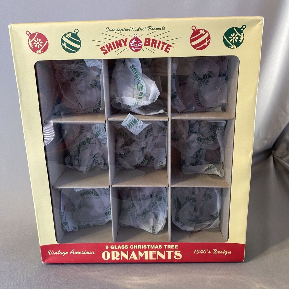 Christmas Ornament BOX ONLY Shiny Brite Christopher Radko Holds 9 Ornaments